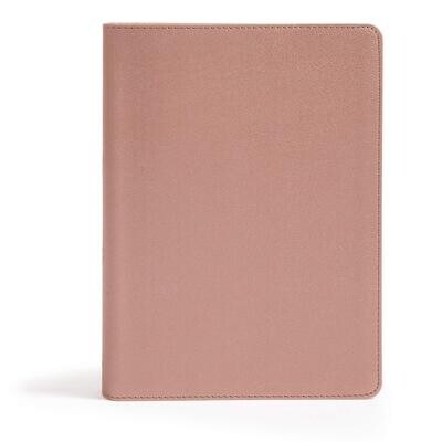 CSB She Reads Truth Bible, Rose Gold LeatherTouch, Black Letter, Full-Color Design, Wide Margin