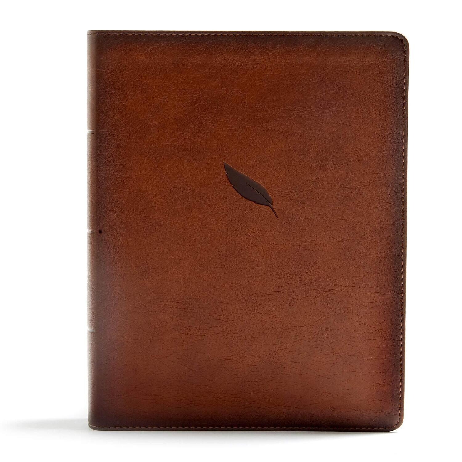 CSB Legacy Notetaking Bible, Tan LeatherTouch, Black Letter, Wide Margin