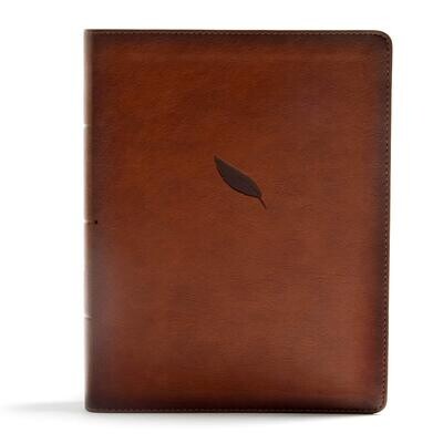 CSB Legacy Notetaking Bible, Tan LeatherTouch, Black Letter, Wide Margin