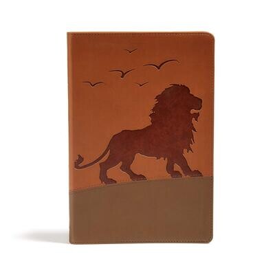 KJV One Big Story Bible, Brown Lion LeatherTouch, Red Letter