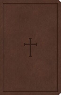 CSB Large Print Personal Size Reference Bible, Brown LeatherTouch, Indexed, Red Letter