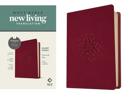 NLT Personal Size Giant Print Bible, Filament-Enabled Edition (Red Letter, LeatherLike, Aurora Cranberry)