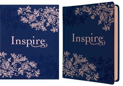 Inspire Bible NLT (Hardcover LeatherLike, Navy): The Bible for Coloring &amp; Creative Journaling