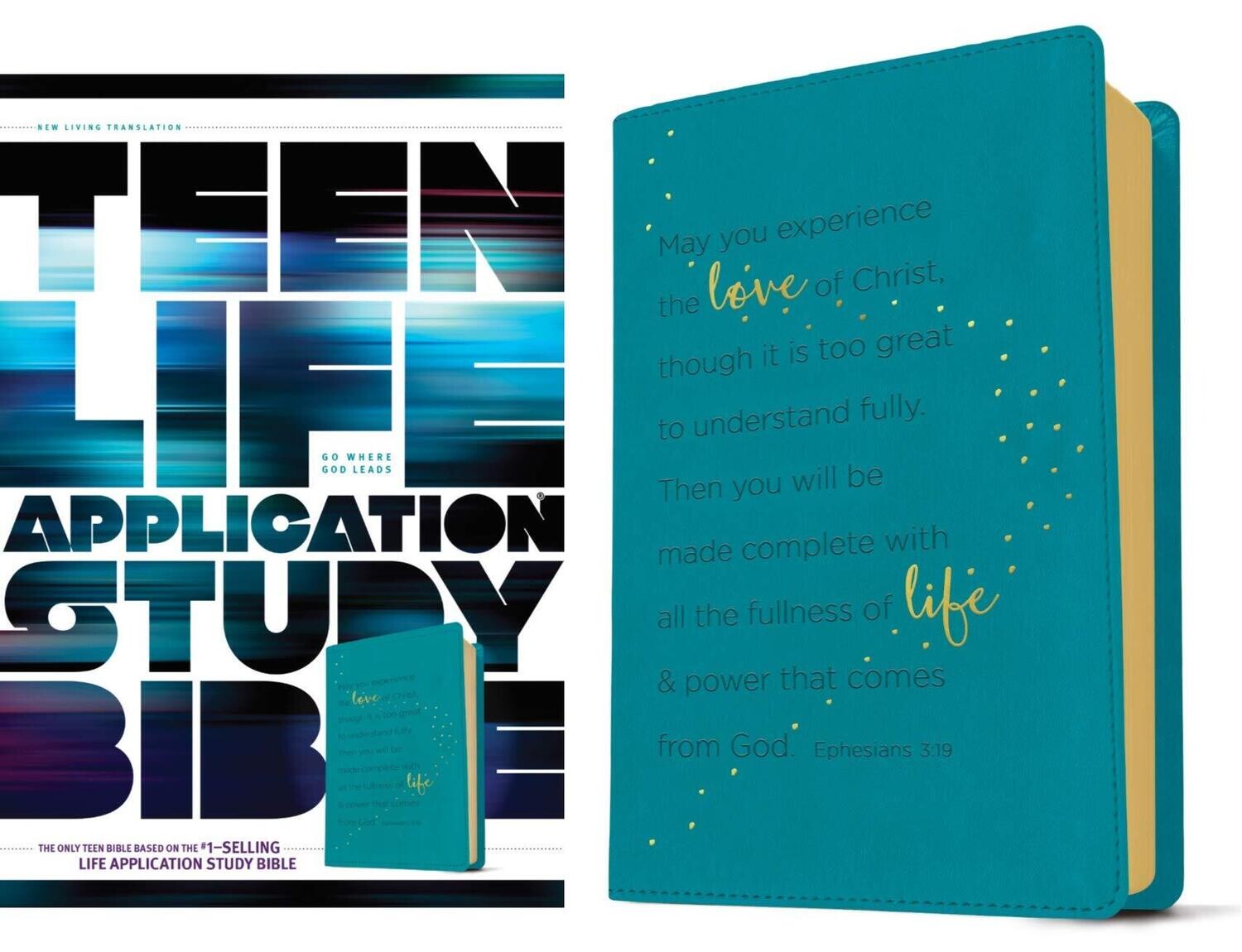  NLT Teen Life Application Study Bible (LeatherLike, Teal), NLT Study Bible with Notes and Features, Full Text
