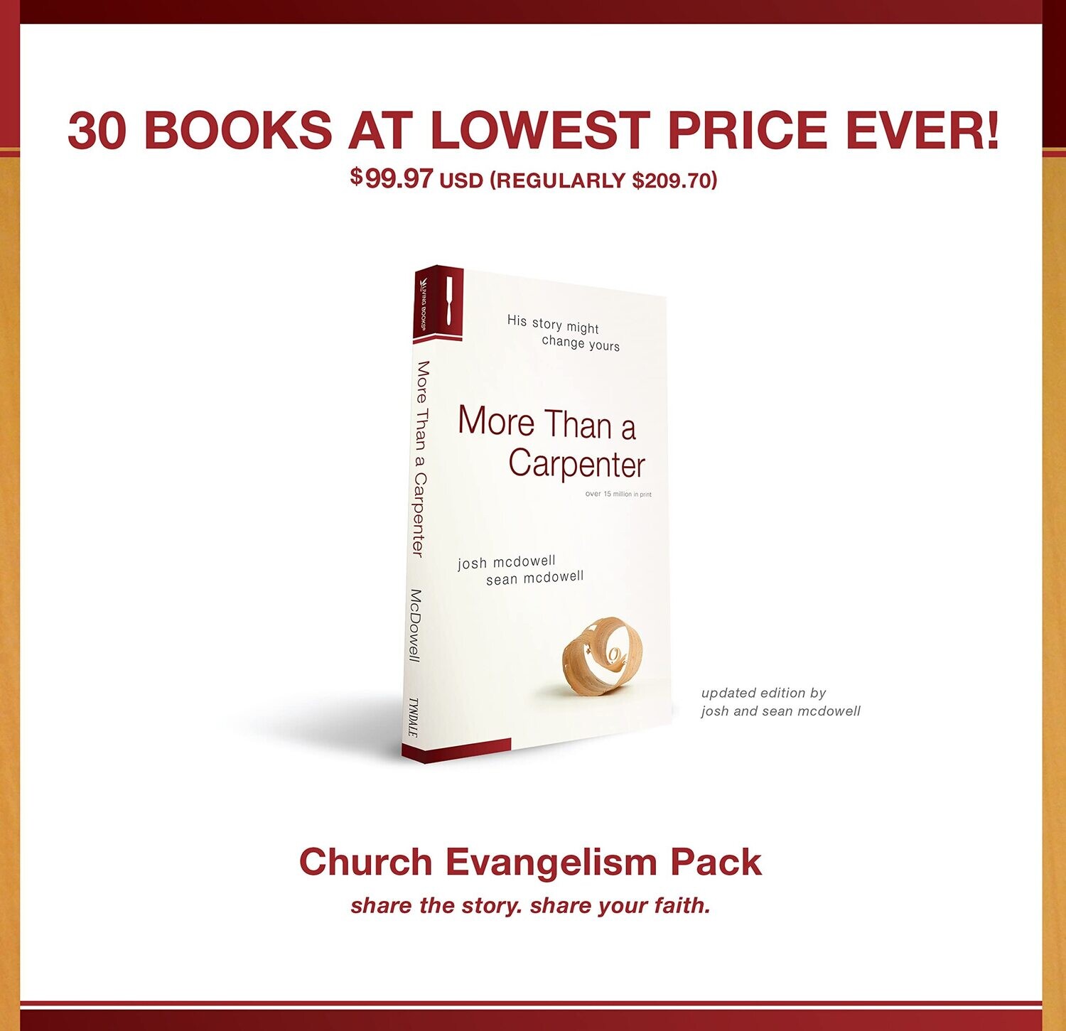 More Than a Carpenter Church Evangelism Pack (90 Books)
