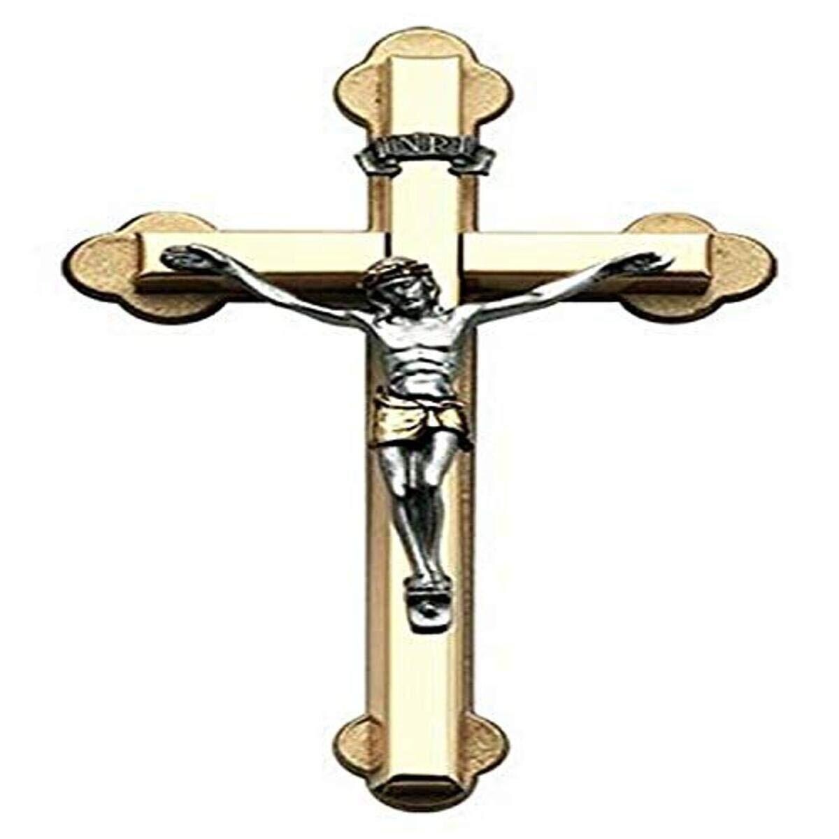 Cathedral Art (Abbey &amp; CA Gift 4-Inch Metal Cross with 2-Tone Figure, Multi