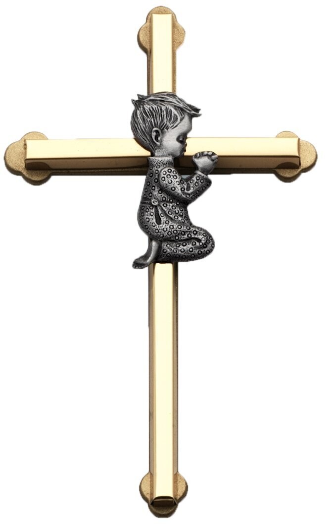 Cathedral Art (Abbey &amp; CA Gift Praying Baby Boy Wall Cross, Gold Finish