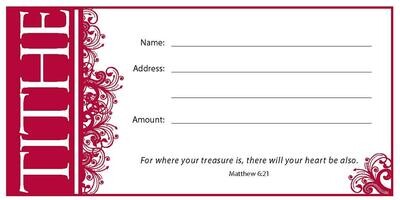 1 X Offering Env-Tithe (Matt 6:21) (Package of 100)