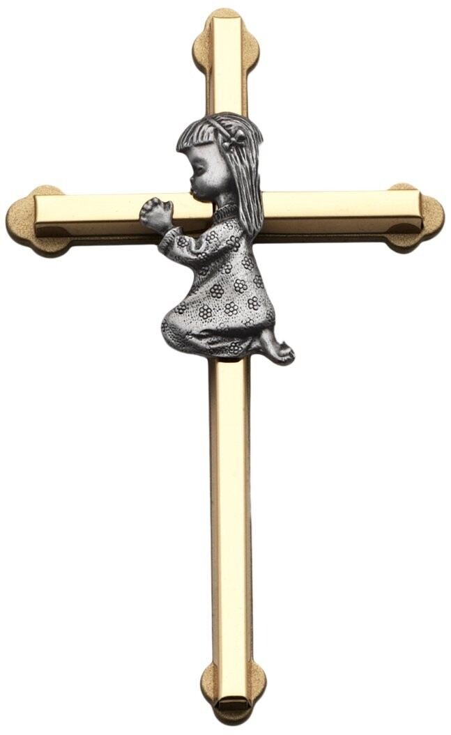 Cathedral Art (Abbey &amp; CA Gift Praying Baby Girl Wall Cross, Gold Finish