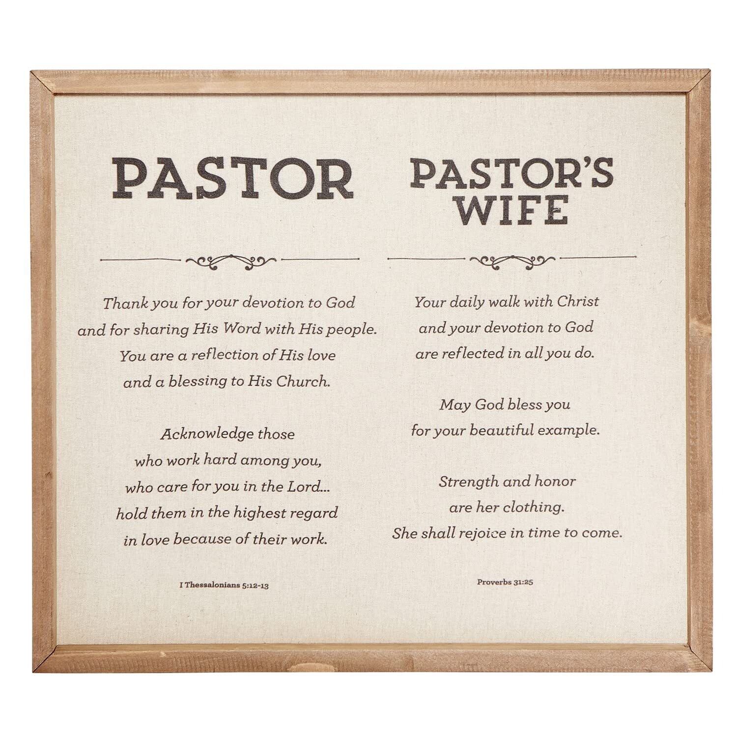 Creative Brands Faithworks-Wood Framed Linen Wall Art, 11 x 15-Inch, Pastor's Wife