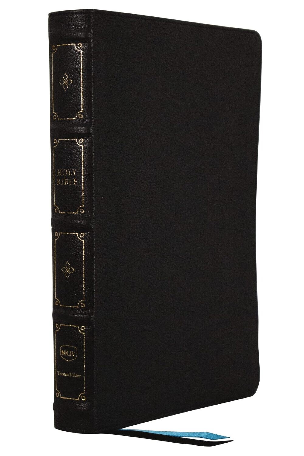 NKJV, Large Print Thinline Reference Bible, Blue Letter, Maclaren Series, Leathersoft, Black