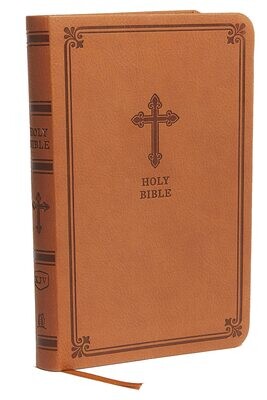 KJV, Value Thinline Bible, Compact, Leathersoft, Brown, Red Letter