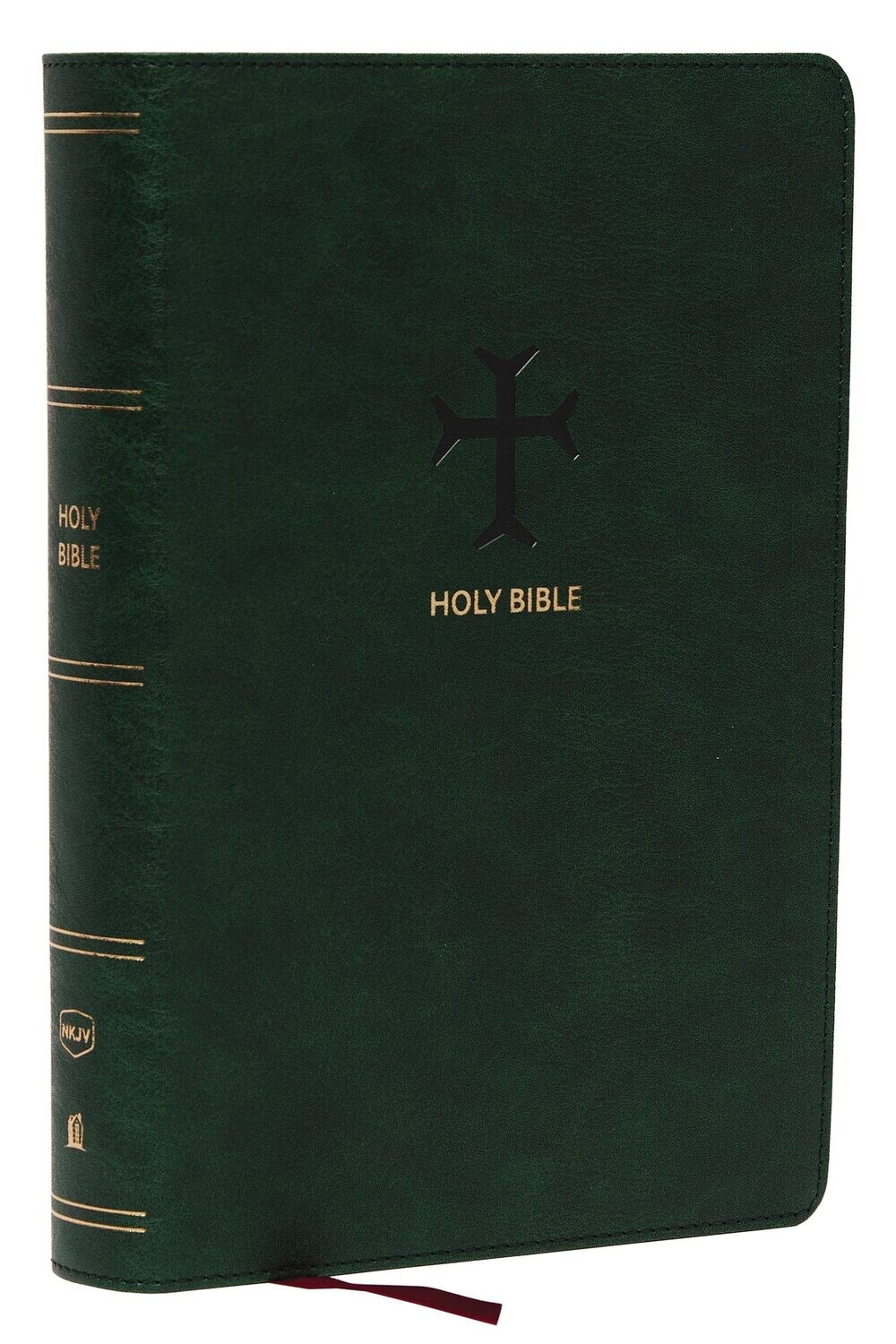 NKJV, End-of-Verse Reference Bible, Personal Size Large Print, Leathersoft, Green, Red Letter
