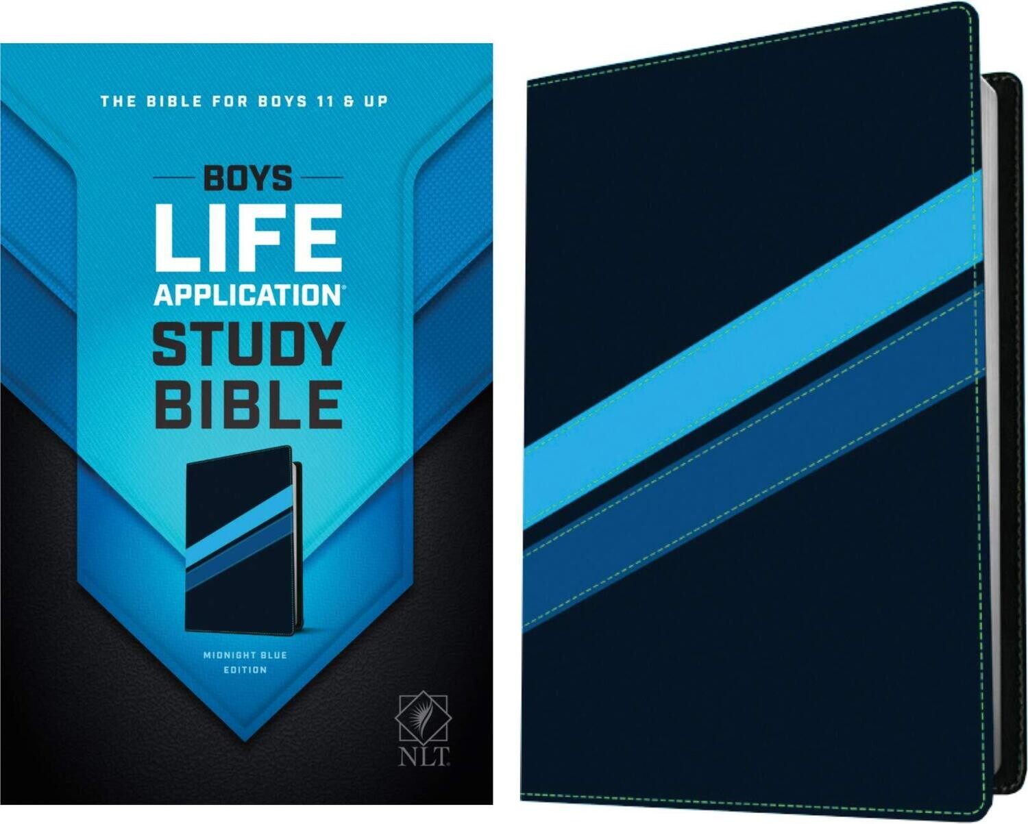 Tyndale NLT Boys Life Application Study Bible, TuTone (LeatherLike, Midnight Blue), NLT Study Bible for Boys