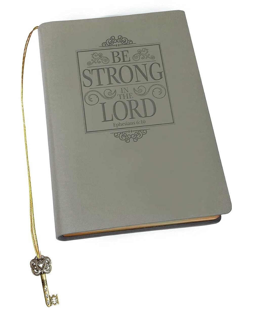 Divinity 28281 Be Strong in the Lord Journal, Faux Leather, Gray