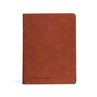 CSB Life Counsel Bible, Burnt Sienna LeatherTouch, Indexed, Black Letter, Articles, Word Studies