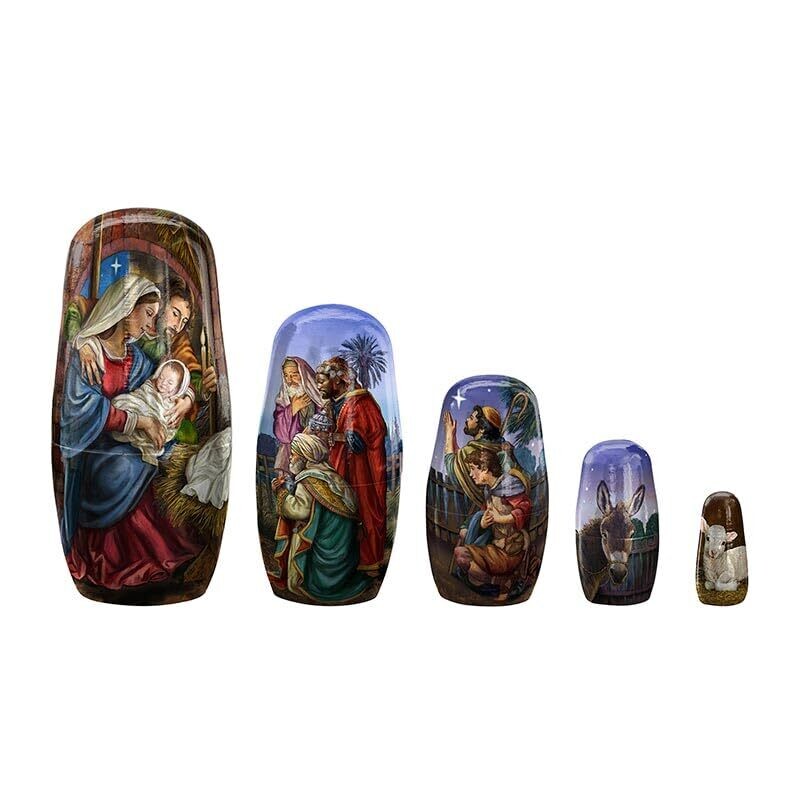 Christian Brand Five-Piece Nesting Nativity Set