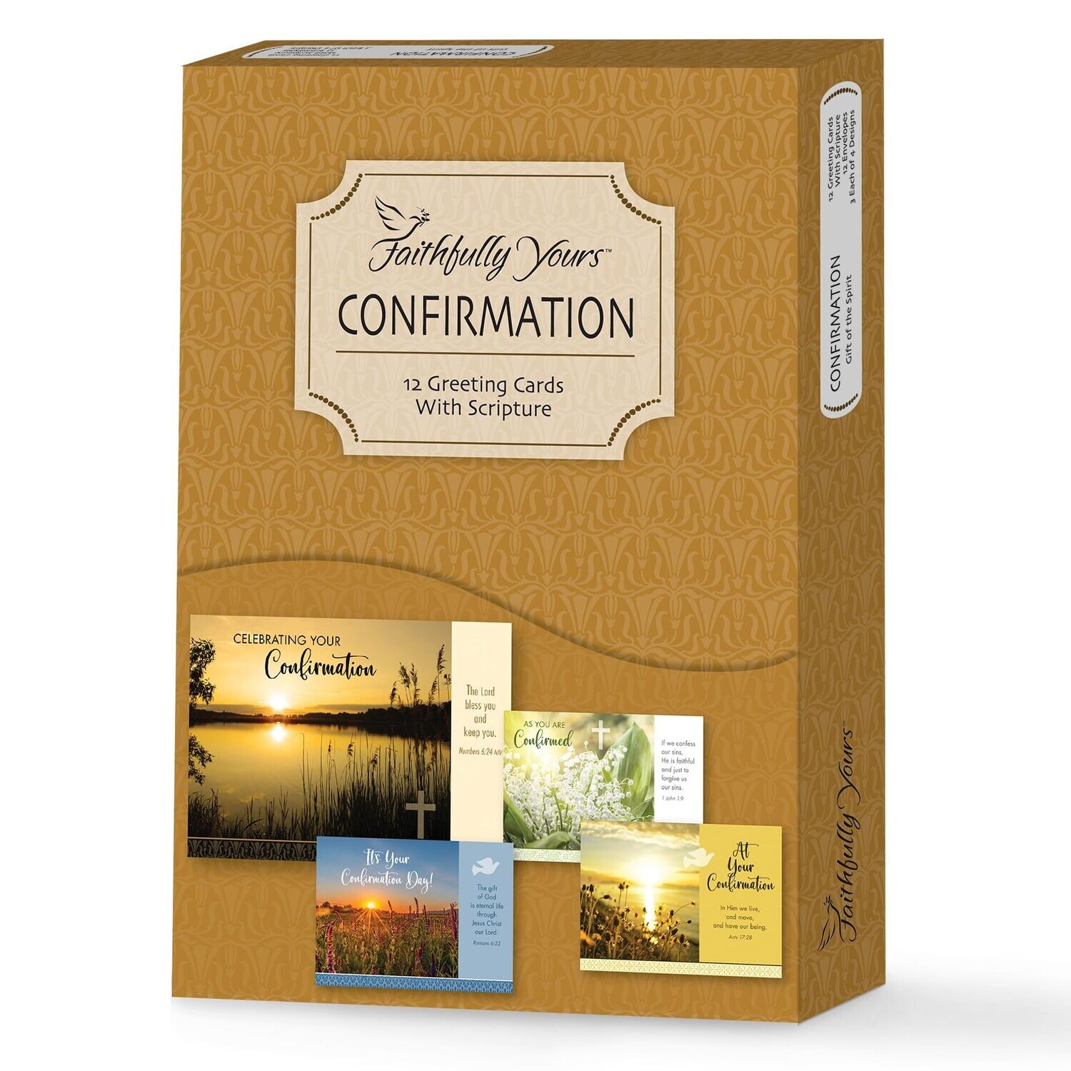 Faithfully Yours Designer Greetings Inspirational Confirmation (Box of 12 Greeting Cards with Envelopes)