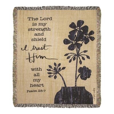 Manual Woodworker Throw-The Lord is My Strength and Shield-Tapestry (50&quot; x 60&quot;)
