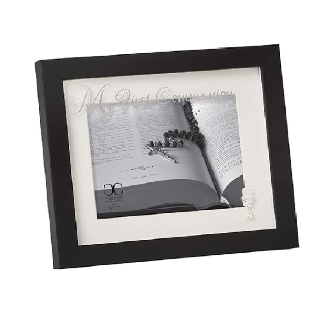 Roman 19893 First Communion Black Frame 7X5, 8-inch Height