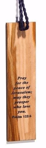 Holy Land Gifts Bookmark-Pray For The Peace Of Jerusalem-Olivewood