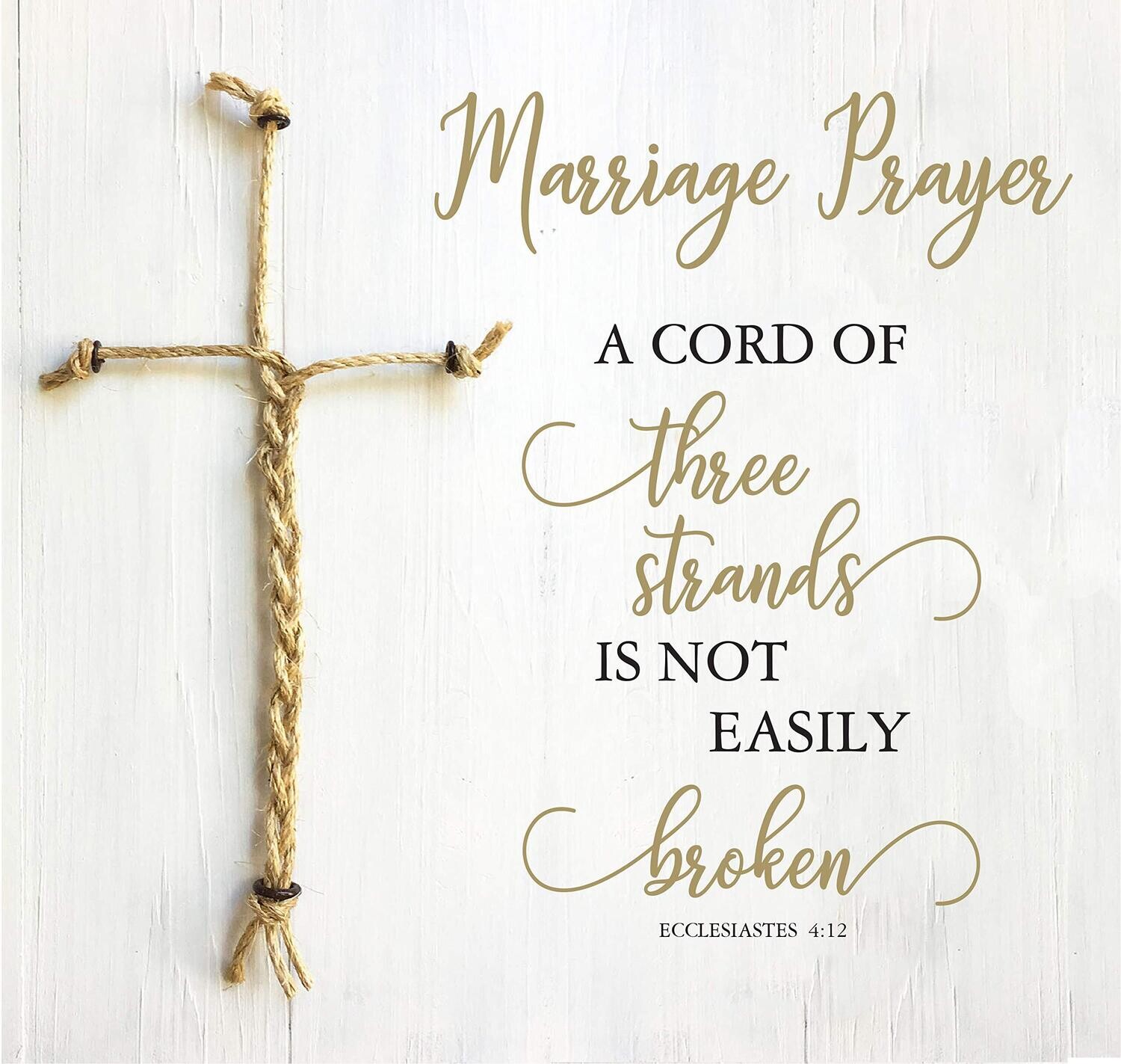 Plaque-Marriage-A Cord Of 3 Strands (10 x 10 )