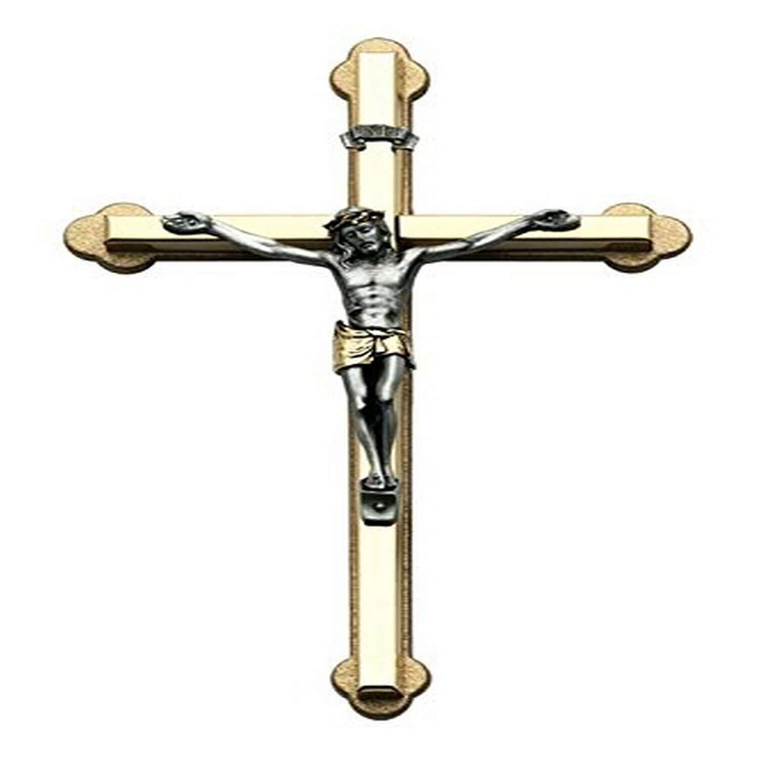 Cathedral Art (Abbey &amp; CA Gift 6-Inch Metal Cross with 2-Tone Figure, Multicolor