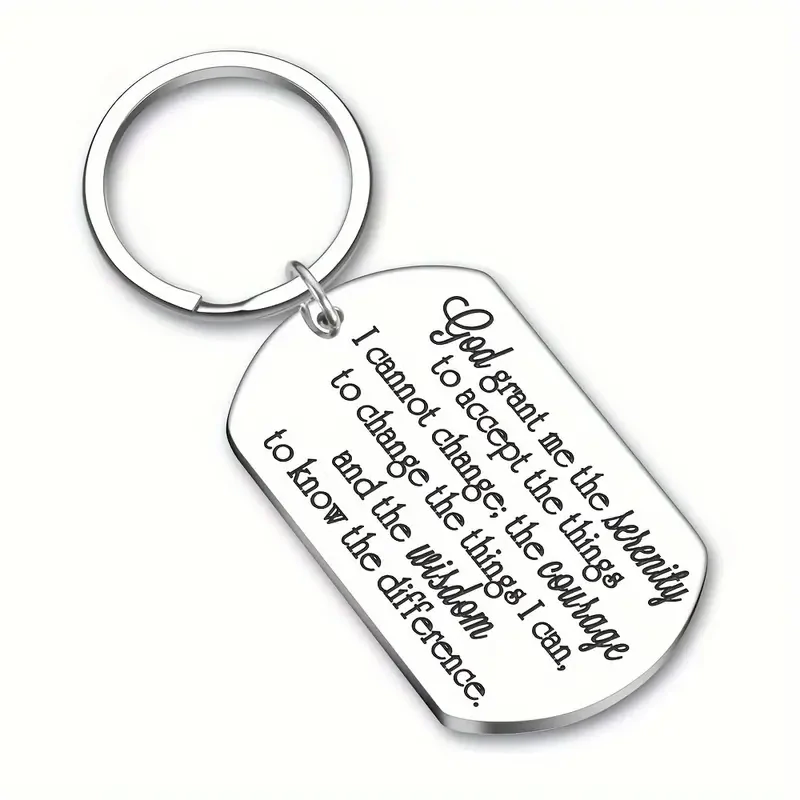 Serenity Prayer Stainless Steel Keychain
