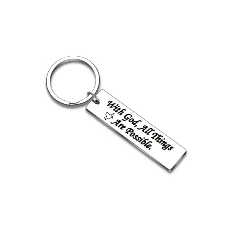 Keychain All Things Are Possible Godf Stainless Steel