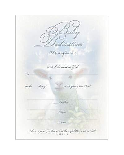 1 X Certificate Baby Dedication (6 Per Pkg) (Package of 6)