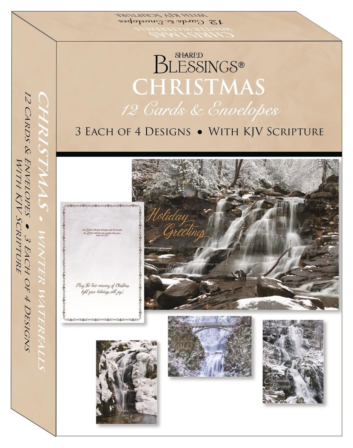 Crown Point Graphics Card-Boxed-Shared Blessings-Christmas-Assorted/Winter Waterfalls (Box Of 12)