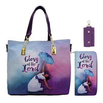 African American Expressions Glory Handbag Set - 3-Piece Set: Handbag, Wallet, and Key Holder