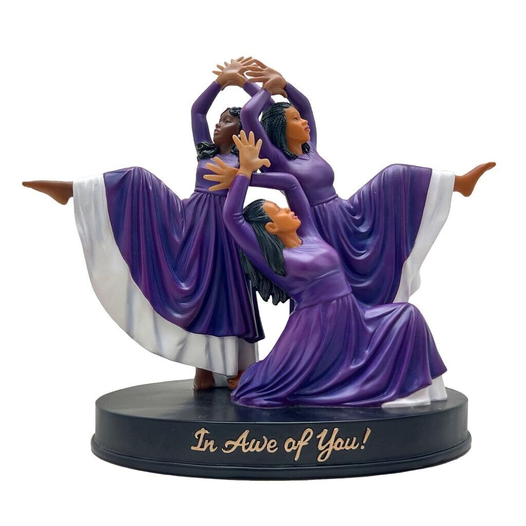African American Expressions -in Awe if You (Purple/White) Figurine (7" x 6.25" x 7.5") - FAOY-20