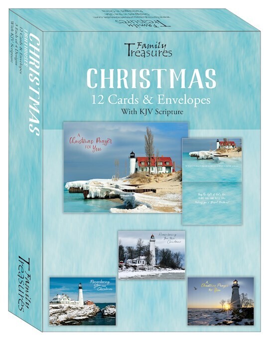 Card-Boxed-Christmas-Lighthouses (Box Of 12)