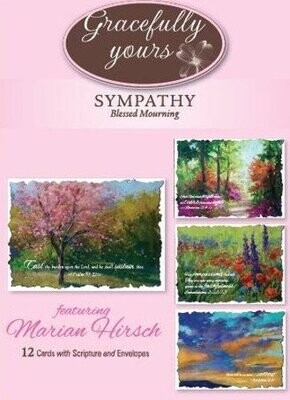 Gracefully Yours - Sympathy Greeting Cards Featuring Marian Hirsch, 12 with Scripture Message