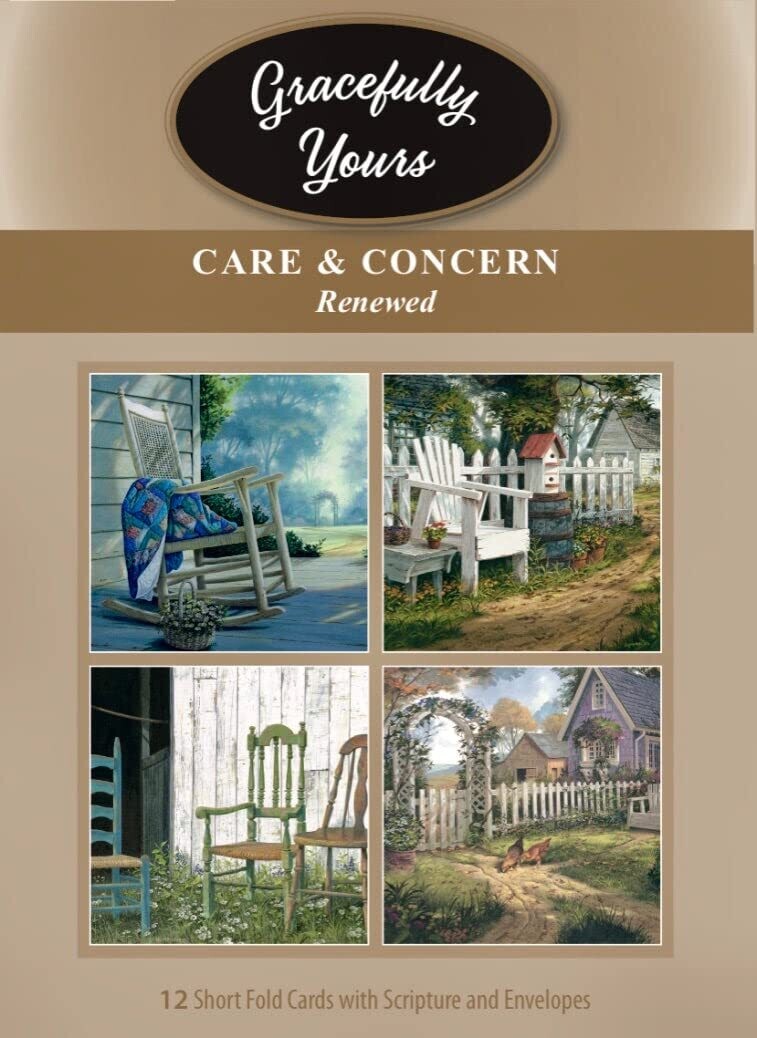 Encouragement, Care and Concern Greeting Cards - Boxed - KJV Scripture - inchRenewedinch (Box of 12) (024)