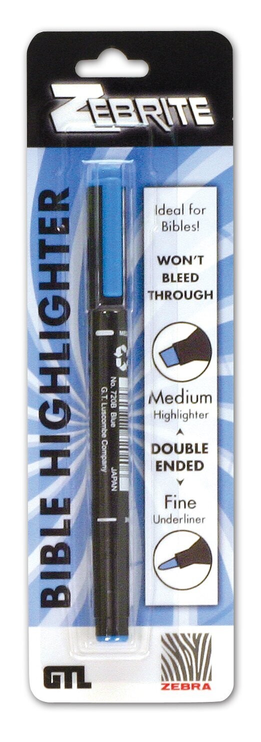 Zebrite Double Ended Highlighter - Blue Carded