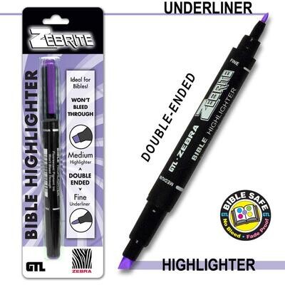 Zebrite Double-Ended Bible Highlighter: Violet