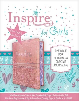 Inspire Bible for Girls NLT (LeatherLike, Pink): The Bible for Coloring &amp; Creative Journaling