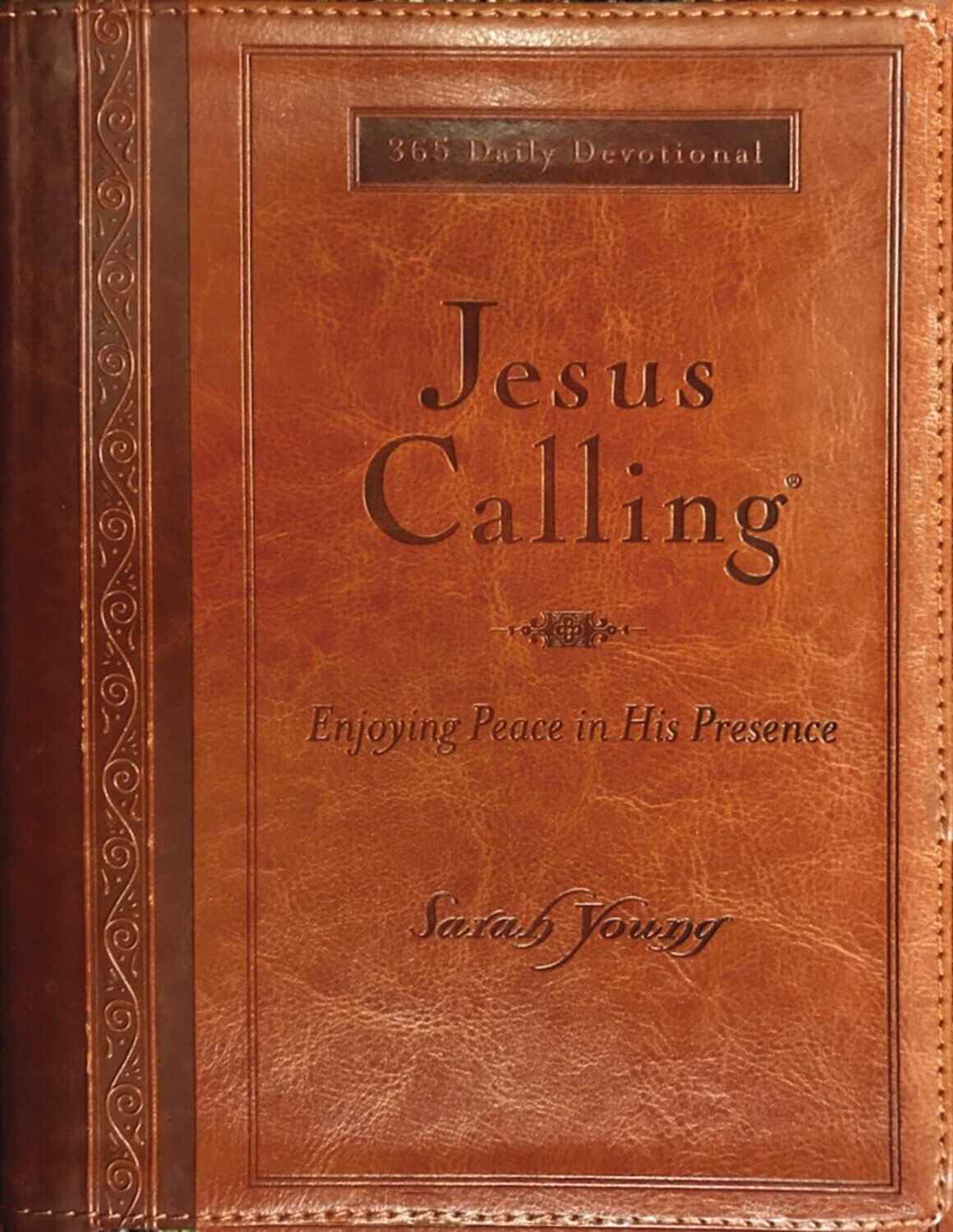 Jesus Calling, Large Text Brown Leathersoft: Enjoying Peace in His Presence (a 365-day Devotional)