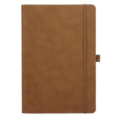 Baxter Undated Daily Planner Academic Organizer, Dot Grid Notebook Brown Faux Leather