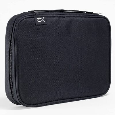 XXL Basic Zippered Bible Cover - Black - Canvas