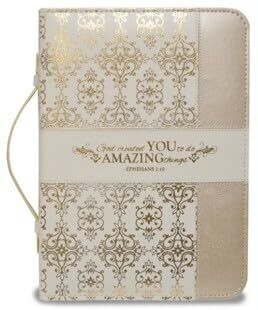 Divinity Boutique Bible Cover XXL - Cream and Gold Amazing You - Ephesians 2:10