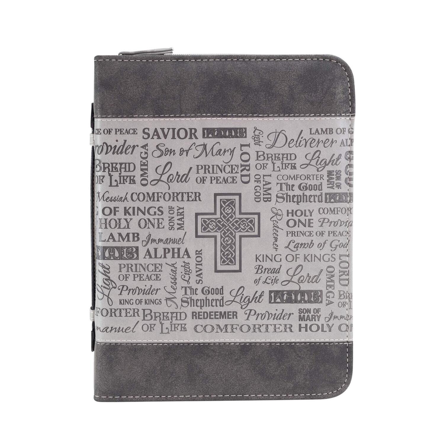 Divinity Boutique Bible Business Report Cover (25718) | Fits Bibles up to 10 X 7" X 1.50", Black/Gray, x-Large