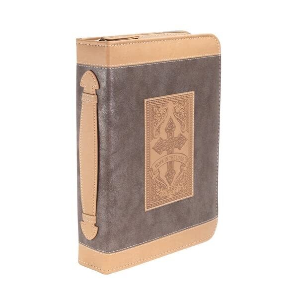 Divinity Boutique Bible Cover XXL - Brown Cross Hope in The Lord - Psalm 37:34