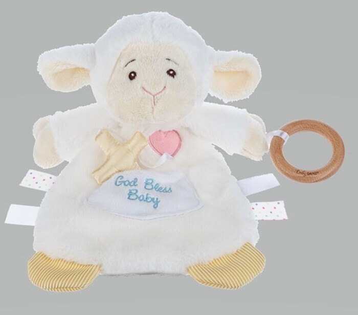 Plush-Lamb Sensory Toy/God Bless Baby (12")