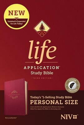 NIV Life Application Study Bible, Third Edition, Personal Size (LeatherLike, Berry, Indexed)