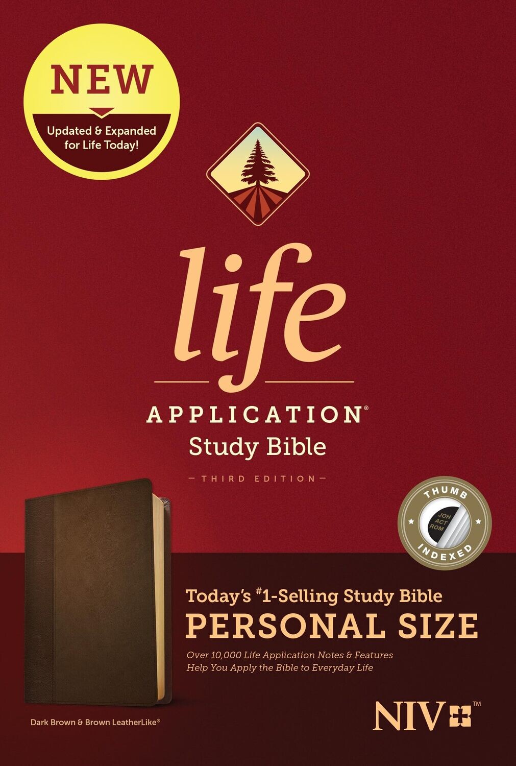 NIV Life Application Study Bible, Third Edition, Personal Size (LeatherLike, Dark Brown/Brown, Indexed)