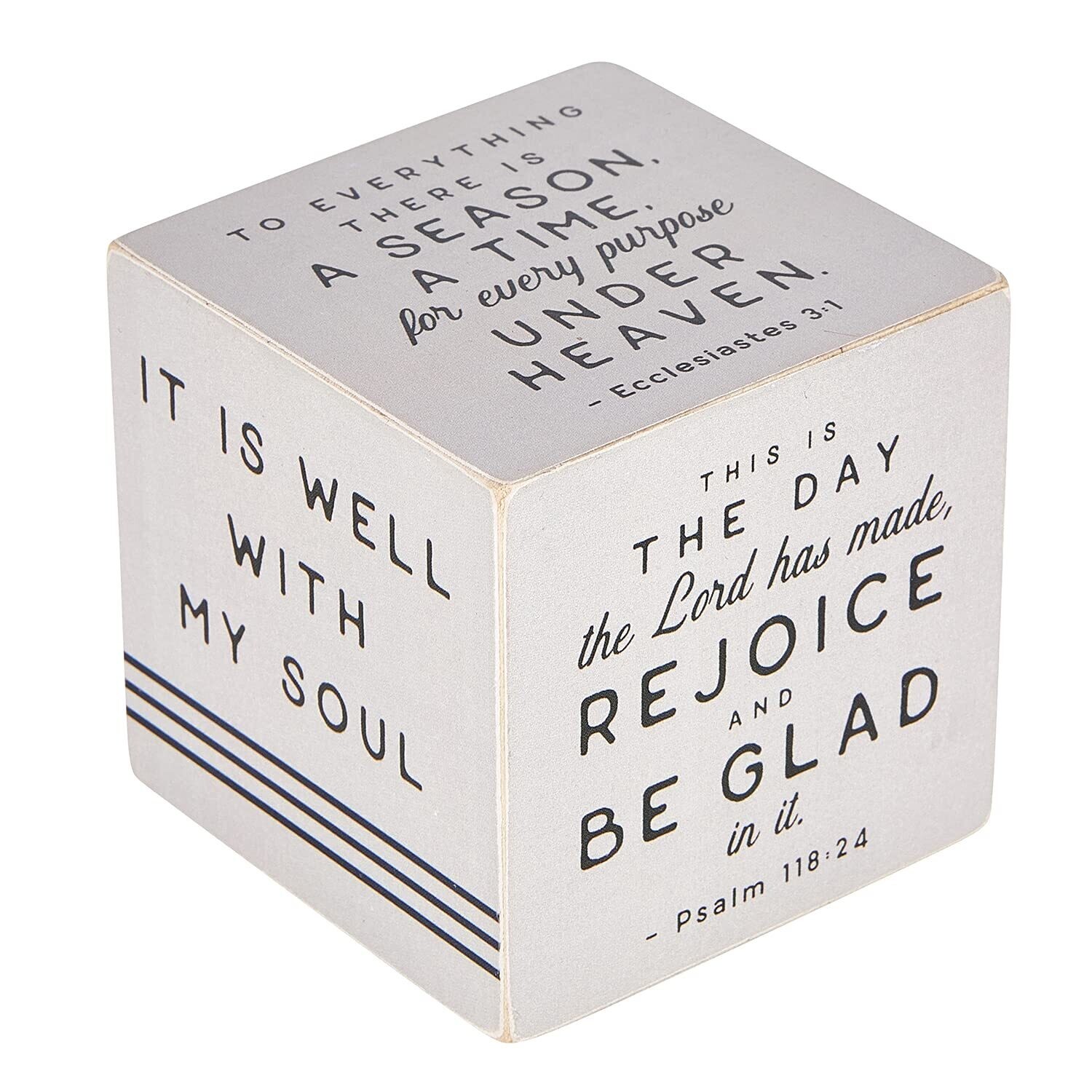 Wooden Cube Home Décor for Living Room or Office Inspirational Block Sign by Faithworks, 2.5 x 2.5-Inch