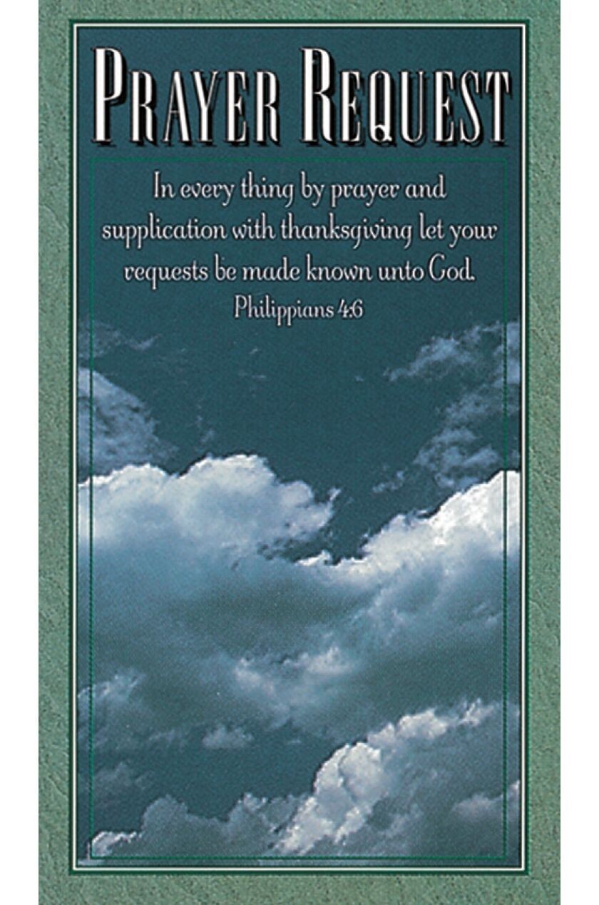 Prayer Request Pew Cards: Philippians 4:6 (KJV)